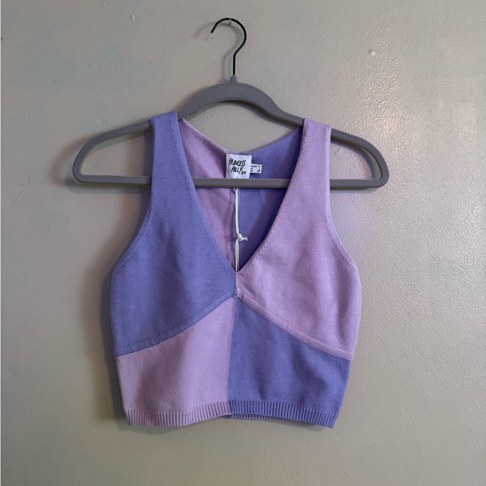 Patchwork Purple Crop Top